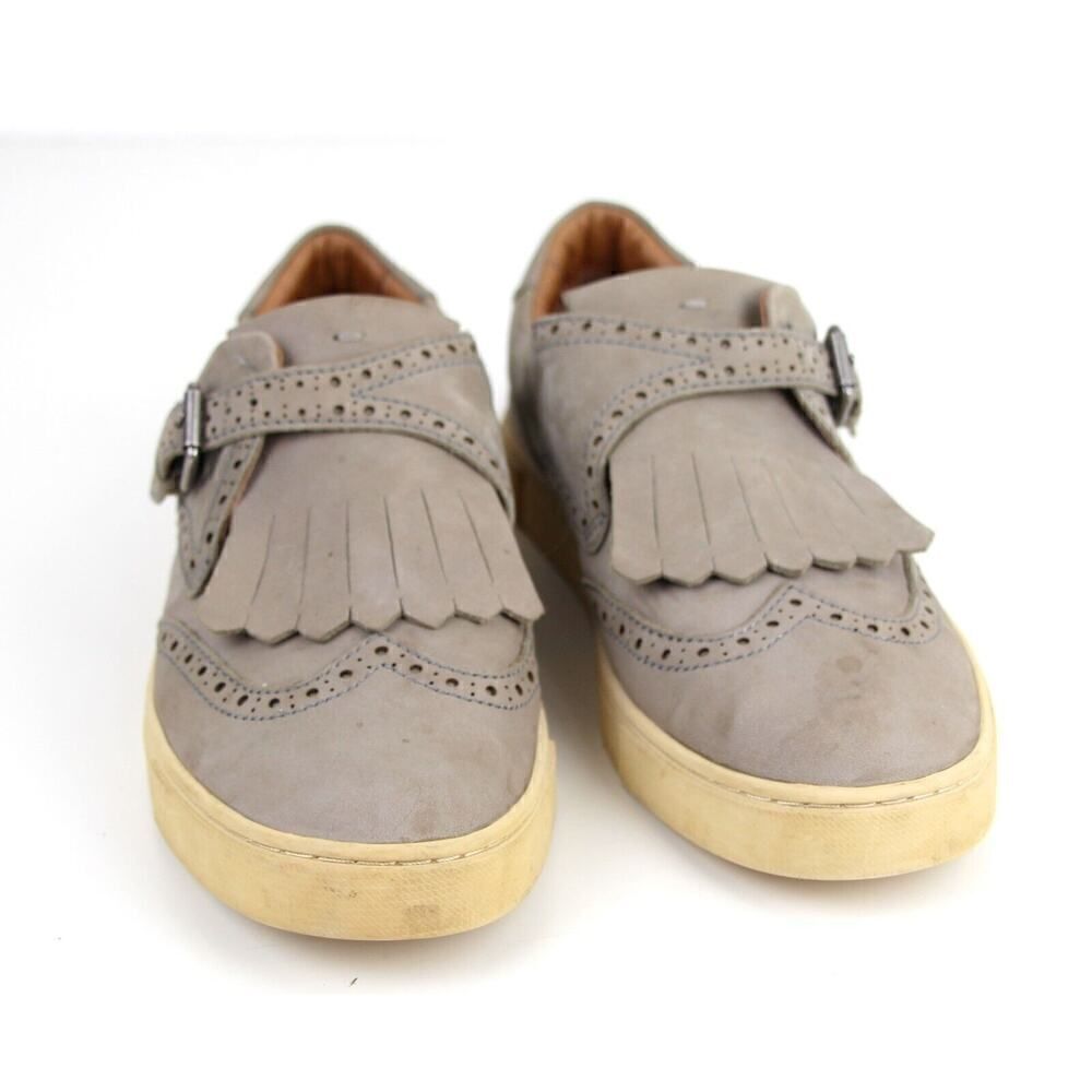 Frye GRAY GENUINE LEATHER SUEDE ROUND TOE COMFORT LOAFER FLATS SHOES Size 8.5M - Picture 9 of 12